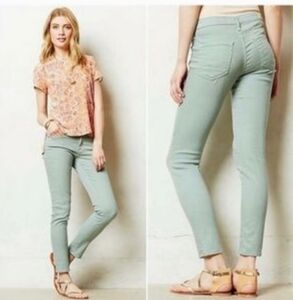 AG Adriano Goldschmied jeans sz 3 The Stevie Mint Green Slim Straight